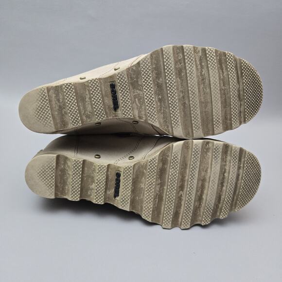 Sorel Joan of Arctic Wedge II Linen Soft Taupe Leather Mid Ankle Booties Size 8 - Picture 13 of 16